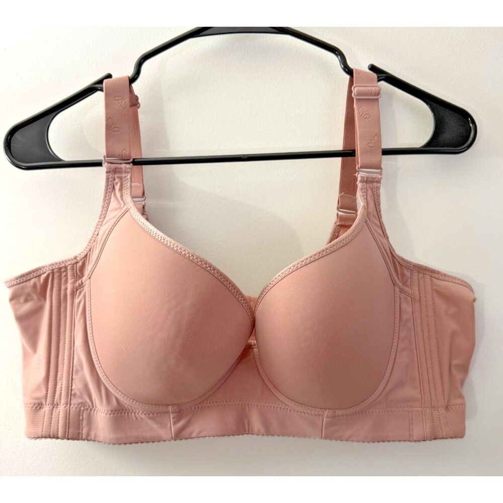 Neutral Blush Pink Structured Bra Women's 38C Underwire Minimizer New